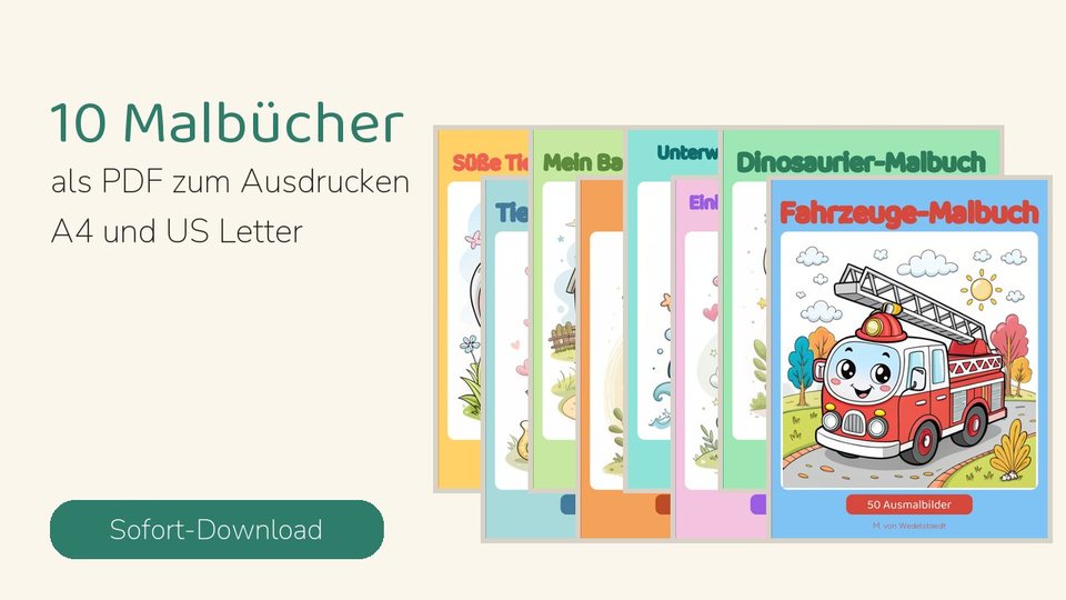 Malbuch-Paket 3-6 Jahre: 10 Bände Tiere, Meer, Dino, Fahrzeuge